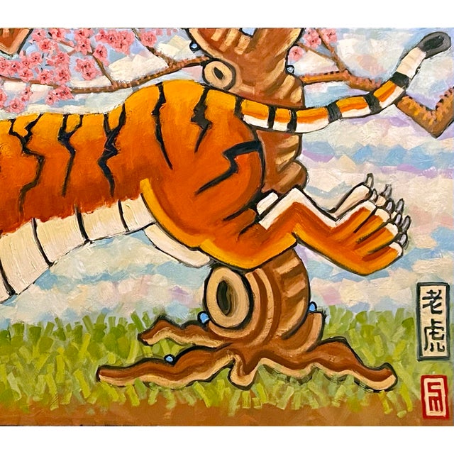 Contemporary Tiger Original Oil Painting Stephen McDonough For Sale - Image 3 of 5