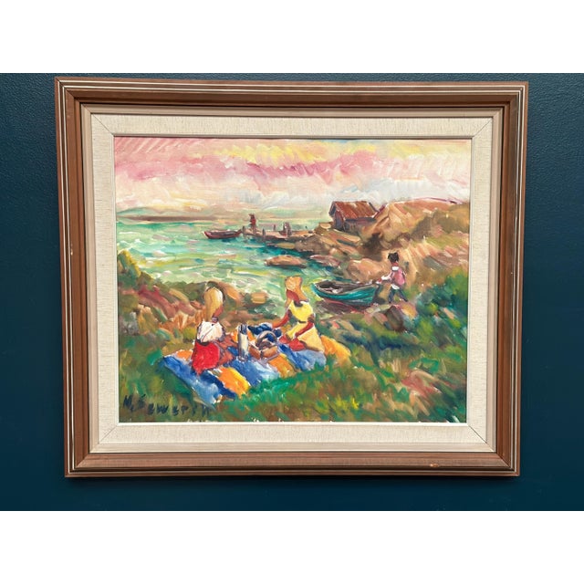 Nils Sewerin, Picnic, 1960s, Oil on Canvas, Framed For Sale - Image 15 of 18