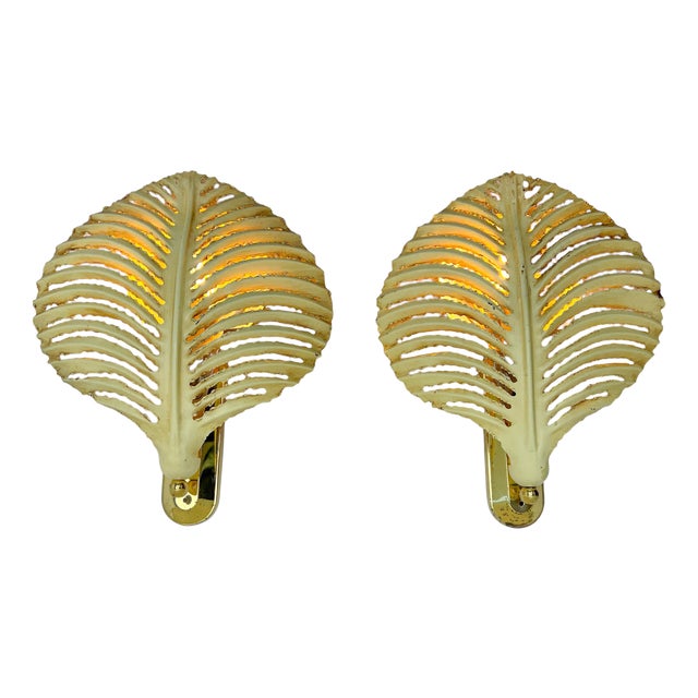 Organic Open-Work Leaf Wall Lamps from Banci Firenze, 1970s, Set of 2 For Sale