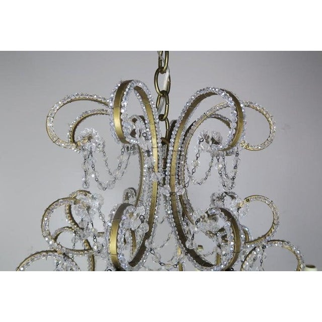 Baroque French Crystal Beaded 8-Arm Chandelier, 20th Century For Sale - Image 3 of 10