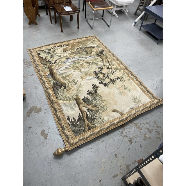 For sale is a vintage french tapestry depicting a scene from from the 17th century of "Foret deClairmarais". As stated on...