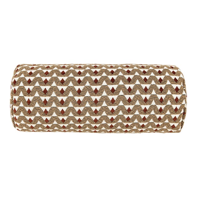 Scalamandre 21" x 7" Crizia Bolster Pillow in Canyon For Sale