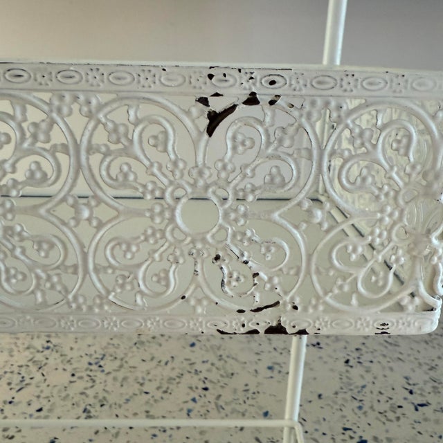 Metal Vintage Decorative Shabby Chic Metal Vanity Wall Shelf For Sale - Image 7 of 12