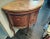 Wood Antique French Louis XV Style Demi Lune Commode With Marble Top For Sale - Image 7 of 12