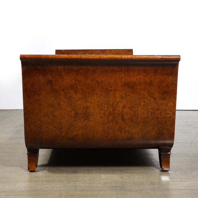 Art Deco Lupe De Amboyna Wood & Taupe Mohair Upholstery Daybed Attr. Jules Leleu For Sale - Image 10 of 18