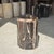 Side Table in Black Petrified Wood with Beige Striations and a Circular Arc For Sale - Image 17 of 18