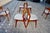 Set of five chairs with upholstered seats reupholstered in beige ski fabric, in good condition, solid teak This piece has...