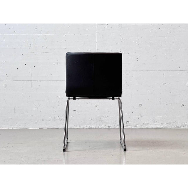 Early 21st Century Bernhard Leather Chairs in Black and Chrome by Ola Wihlborg for Ikea, 2010s For Sale - Image 5 of 16