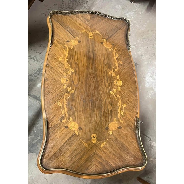 French Louis XVI Vintage/Antique Carved Coffee Table For Sale - Image 4 of 10