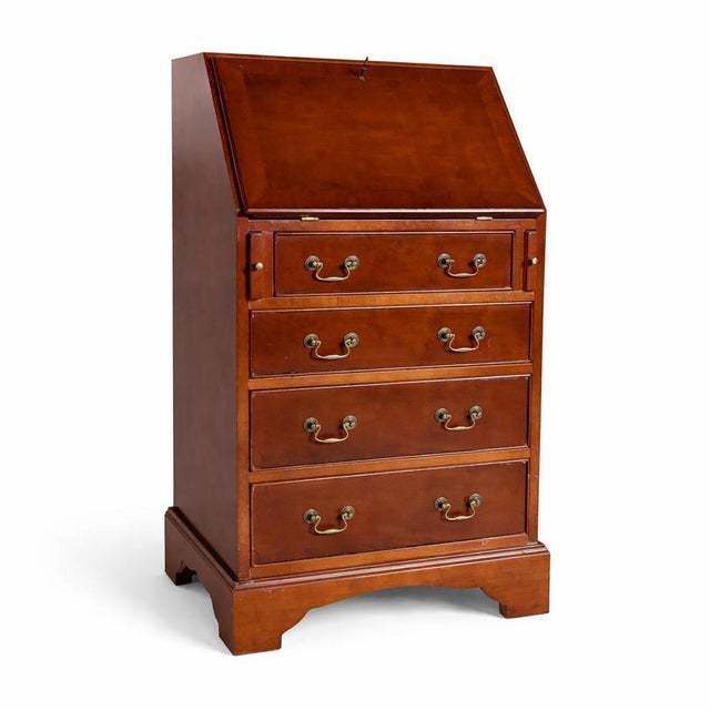 Vintage Yew Wood Compact Bureau with Drawers For Sale - Image 10 of 10