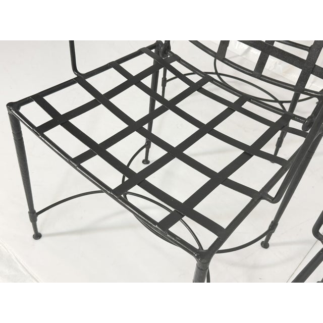 Set of Four Mario Papperzini for Janus Et Cie Wrought Iron Dining Armchairs, Attributed For Sale - Image 10 of 18