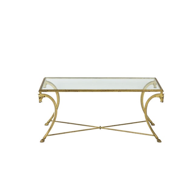 Mid-Century Modern Coffee Table in Gilt Iron from Maison Ramsay, 1950s For Sale - Image 3 of 8
