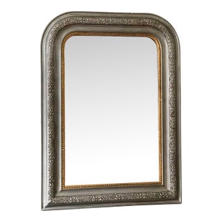 Antique French Louis Philippe Mirror – Grey and Gold, Late 19th Century For Sale