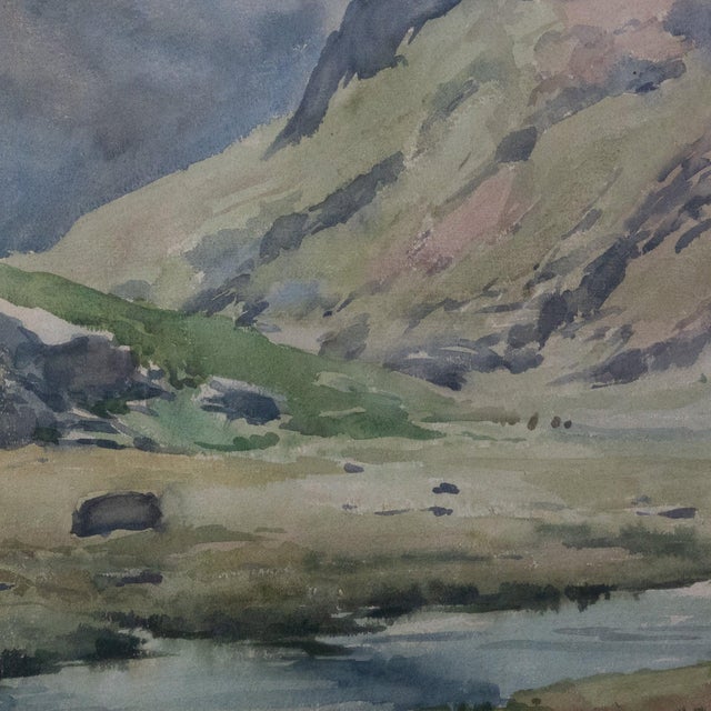 Lluís Lleó Arnau, Mountain Landscape with Alpine Stream, Watercolor For Sale - Image 3 of 5