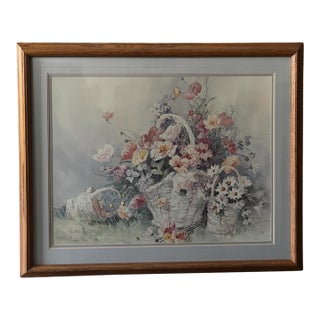 Vintage Limited Edition "Victoria's Baskets" by Artist Barbara Mock, For Sale