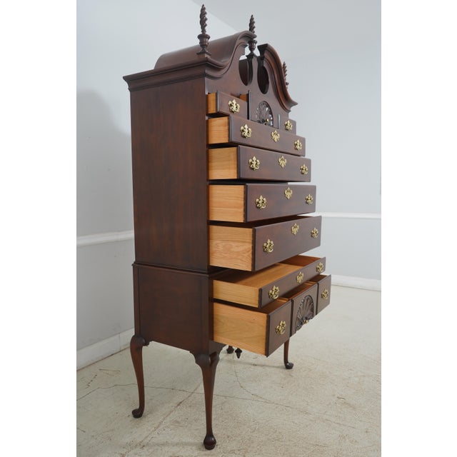 Traditional Statton Private Collection Cherry Highboy Chest For Sale - Image 3 of 12