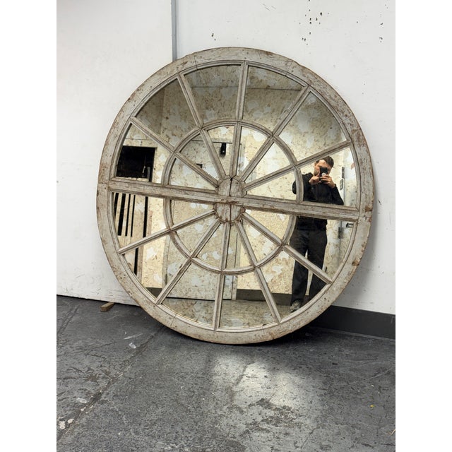 Late 19th Century Antique Radial Paned Mirror For Sale - Image 5 of 12