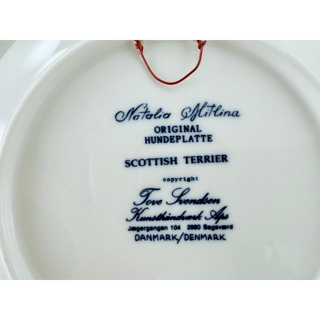 1990s Tove Svendson Original Hundeplatte Scottish Terrier Collectible Plate - Denmark For Sale - Image 4 of 4