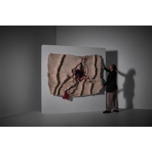 Large Pleated Voluminous Wall Tapestry, 1970s For Sale - Image 10 of 13