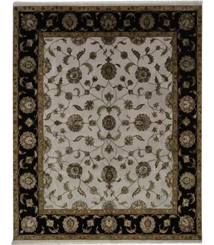 Handwoven Tabriz Style Wool and Silk Area Rug 8'2"×10'1"