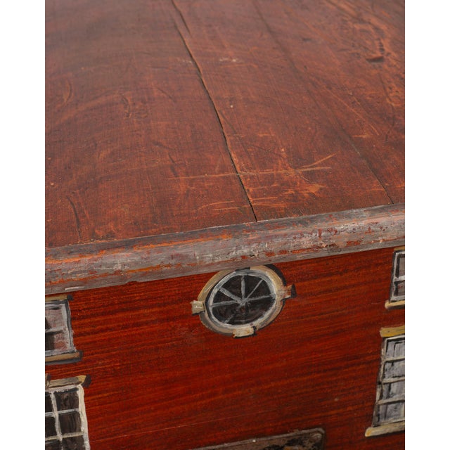 19th Century Country English Chest With House Facade Georgian Trunk For Sale - Image 11 of 18