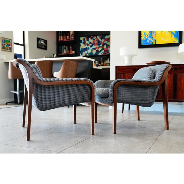 Pair of Bill Stephens Knoll Model 1315 Lounge Chairs | Newly Upholstered in Rare Nos Vintage Knoll Kampala Fabric For Sale In Phoenix - Image 6 of 14
