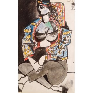 1990s Picasso Sketchbook Carnet De La Californie Print # 6 Dated 21 /11/1955 For Sale
