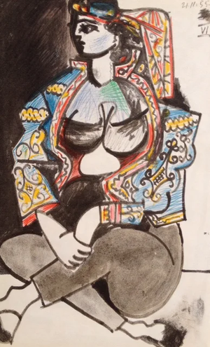 1990s Picasso Sketchbook Carnet De La Californie Print # 6 Dated 21 /11/1955
