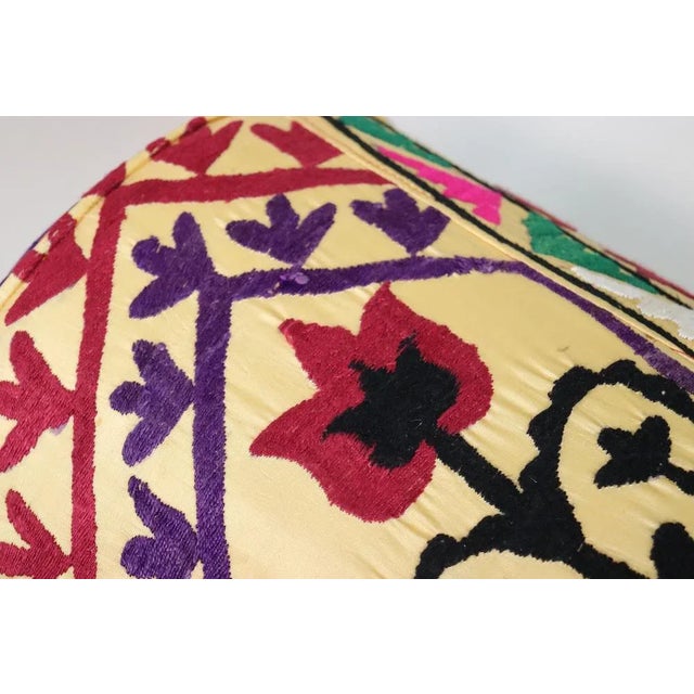 Vintage Oriental Stool with Suzani Upholstery, 1950s For Sale - Image 10 of 12