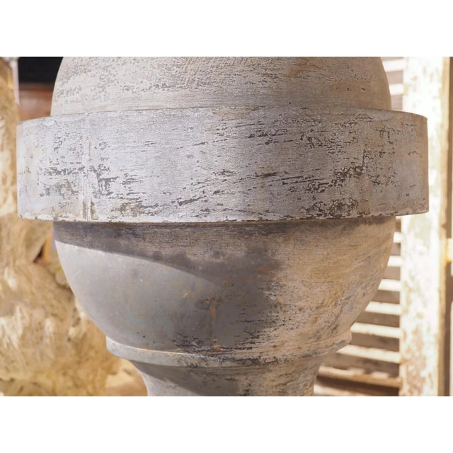 Gray Oversized Circa 1920 French Zinc Roof Finial as Lamp Base For Sale - Image 8 of 12