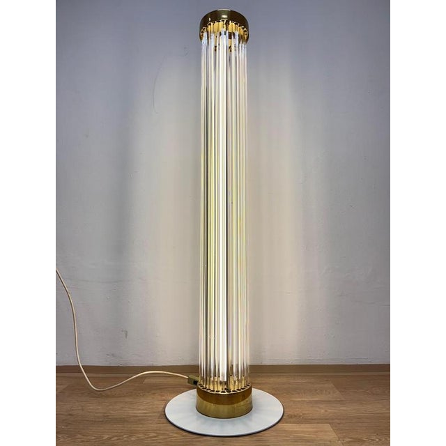 Mid-Century Modern Glass Brass Floor Lamp by J. Bejvl, 1960 For Sale - Image 6 of 10