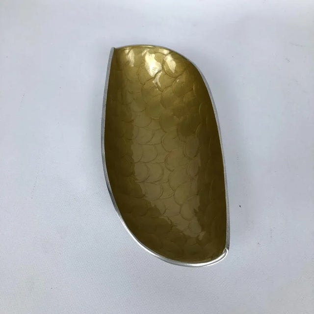 Gold Vintage Italian Enamelled Aluminum Dish, 1970s For Sale - Image 8 of 11