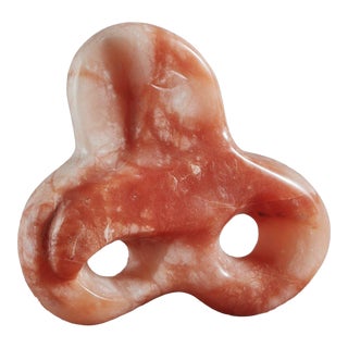 Late 20th Century Pink Alabaster Sculpture on Wooden Base by Suzanne Sumner For Sale