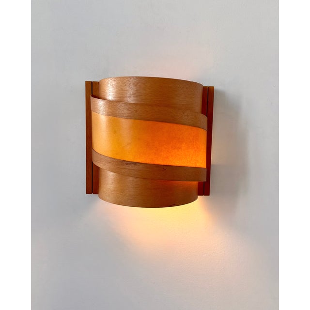Vintage Pine Slat Wall Sconces, Sweden, 1970, Set of 2 For Sale - Image 4 of 8