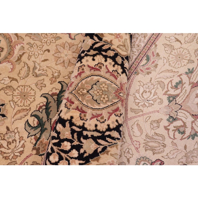 Textile Elegant Pak-Persian Beige/Black Wool Rug - 9'1'' X 12'6'' For Sale - Image 7 of 9