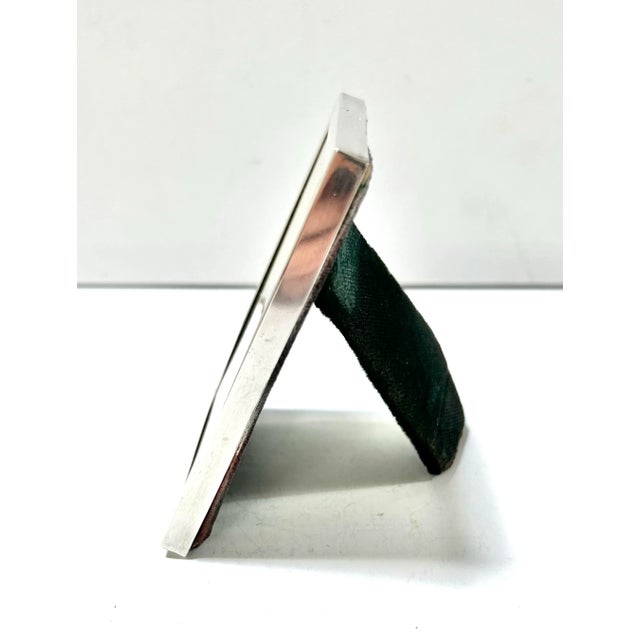 Antique Sterling Silver Picture Frame With Silk Liner - Early 20th Century For Sale - Image 4 of 9