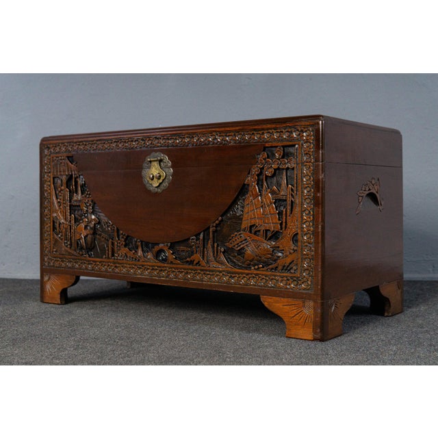 Vintage Asian Chest with Carved Feet For Sale - Image 9 of 18
