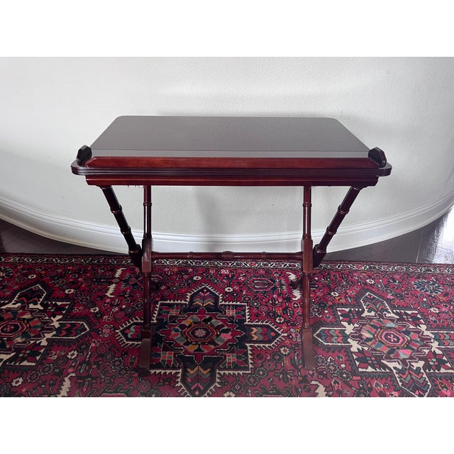 1990s Vintage Bombay Company Mahogany Wood Butler’s Table, Folding Table/Desk For Sale - Image 5 of 12