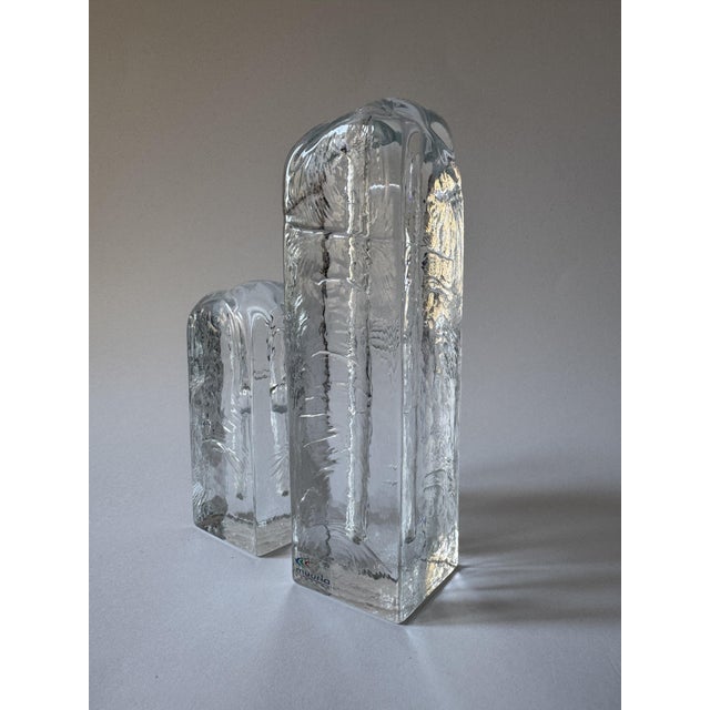 Vintage Scandinavian Sculptural Glass Blocks from Muurla Finland, 1970s, Set of 2 For Sale - Image 12 of 16