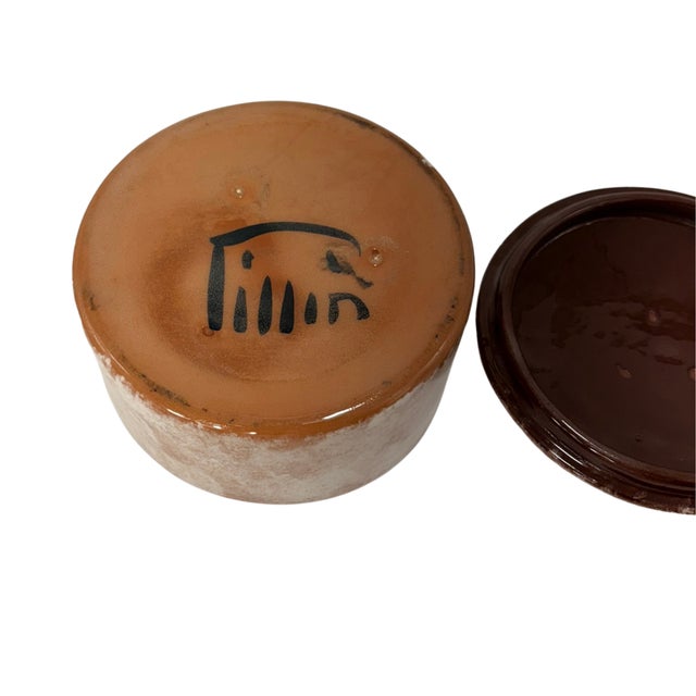 Ceramic 1960s Rare Polia Pillin California Pottery Lidded Bowl MCM Art Pottery For Sale - Image 7 of 14