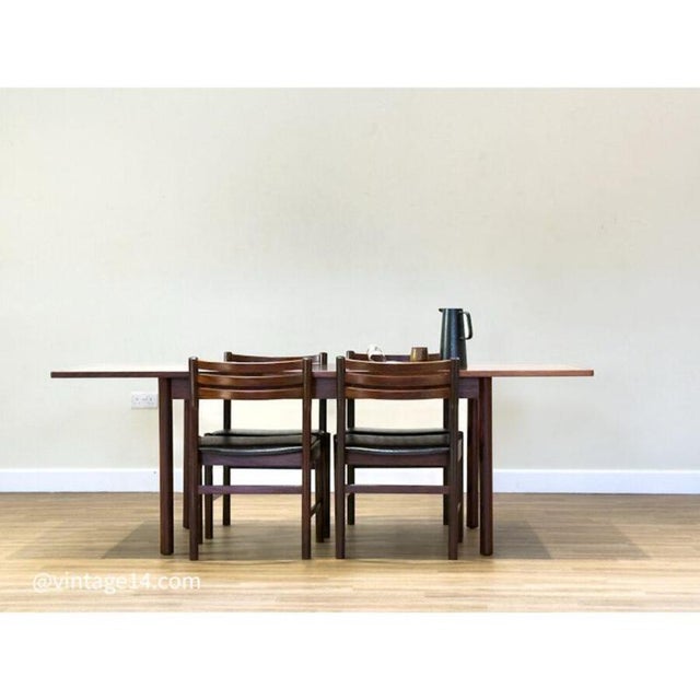 Mid-Century Walnut Dining Table and Chairs, Denmark, Set of 5 For Sale - Image 12 of 12