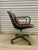 Vintage office chair with original brown leather - known and the Pollock chair by knoll .Pollock designed his Executive...