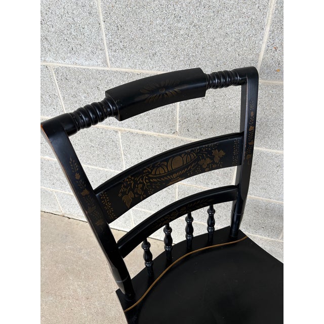 Wood Nichols & Stone Black Harvest Inn Style Side Chairs - Set of 6 For Sale - Image 7 of 16