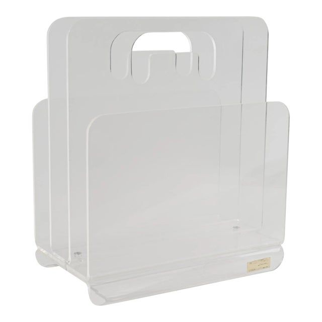 Vintage Lucite Magazine Rack For Sale