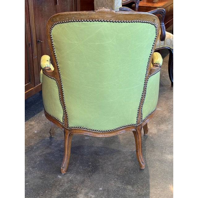 Green 1920s Bergère in Leather For Sale - Image 8 of 11