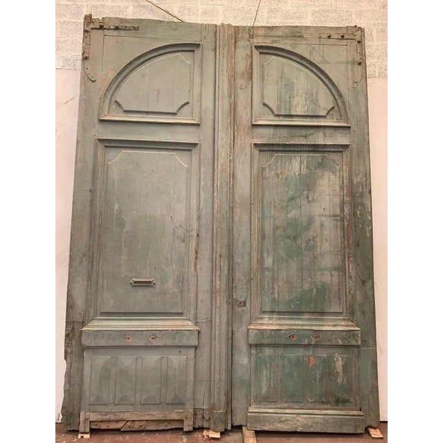 Double Carriage Doors in Natural Wood, 19th Century, Set of 2 For Sale - Image 11 of 12