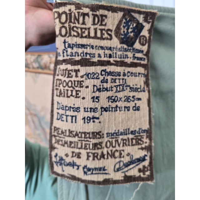 Large Point De Loiselles Tapestry After the Painting by Detti Made in Frsance For Sale In Miami - Image 6 of 9