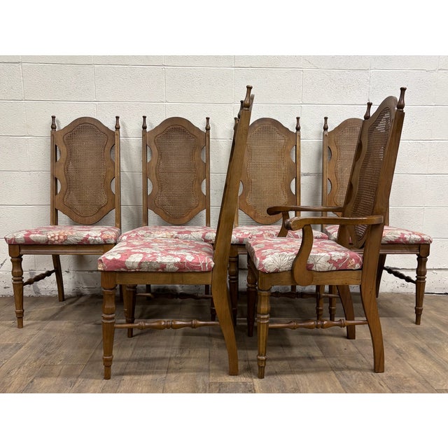 Vintage Bassett Spanish Mediterranean Italian Neoclassical Style Dining Chairs For Sale In Kansas City - Image 6 of 18
