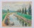 Early 1950s Scandinavian Original Oil Pastel Drawing in Light Blue, Kelly Green, Light Pink and Yellow. The drawing...