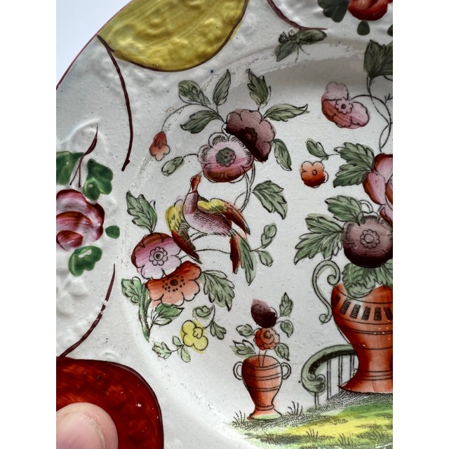 Antique English Staffordshire Gaudy Floral Decorated Pearlware Plate, Circa 1820 For Sale - Image 4 of 11